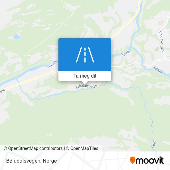 Bøludalsvegen kart