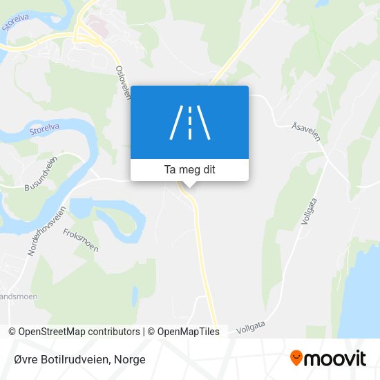 Øvre Botilrudveien kart
