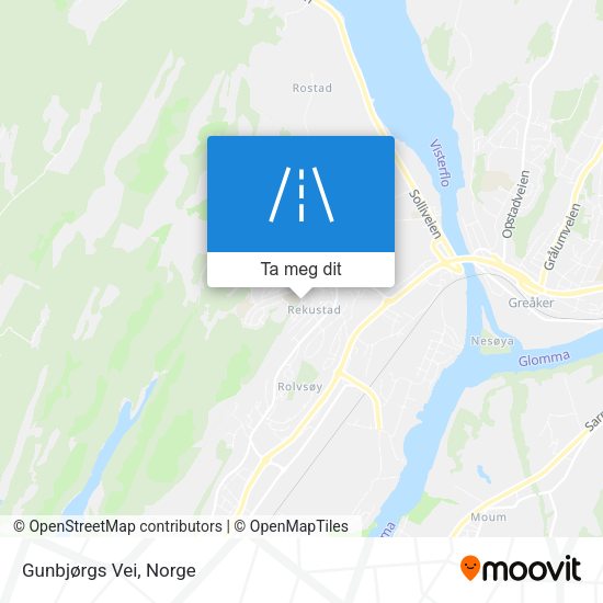 Gunbjørgs Vei kart