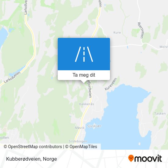 Kubberødveien kart
