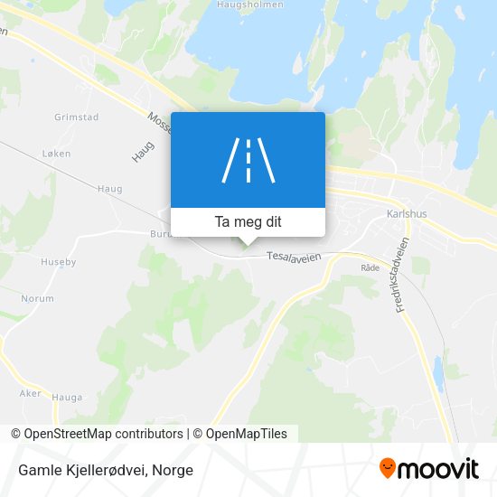 Gamle Kjellerødvei kart