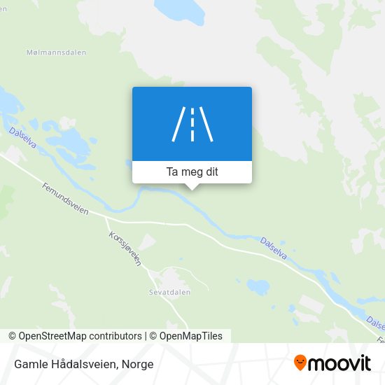 Gamle Hådalsveien kart