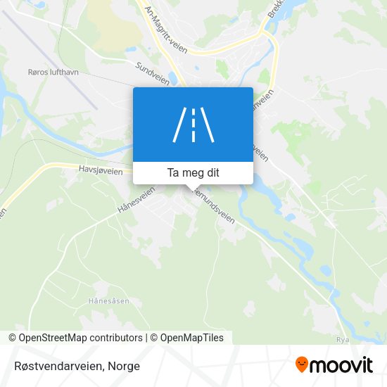 Røstvendarveien kart
