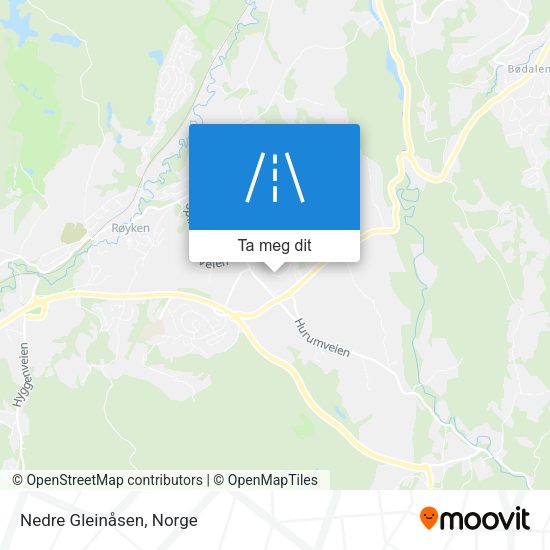 Nedre Gleinåsen kart