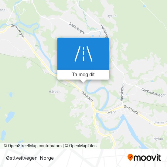 Østtveitvegen kart