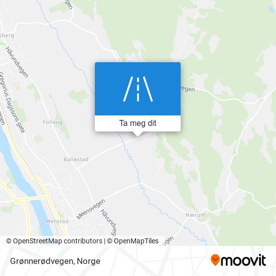 Grønnerødvegen kart