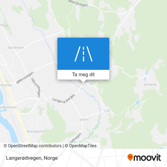 Langerødvegen kart