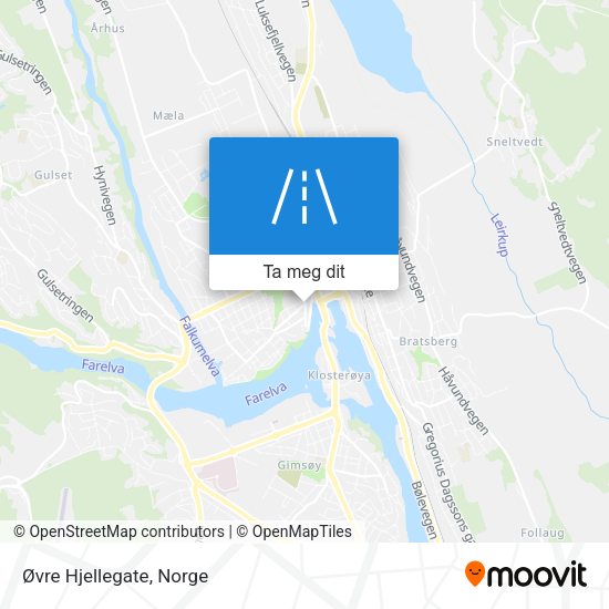 Øvre Hjellegate kart