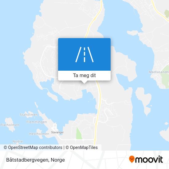Båtstadbergvegen kart