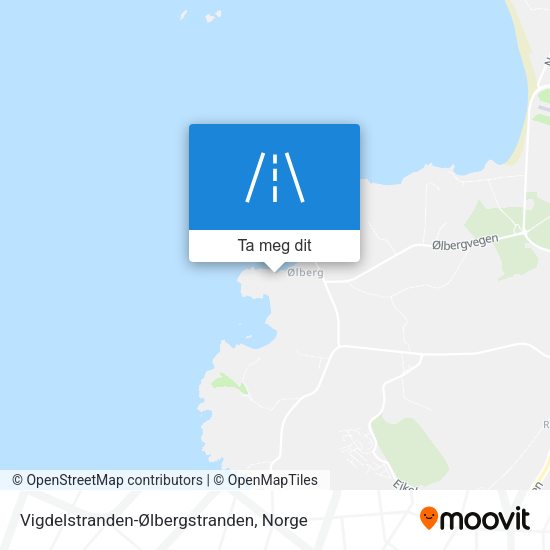 Vigdelstranden-Ølbergstranden kart
