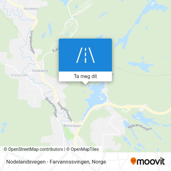 Nodelandsvegen - Farvannssvingen kart
