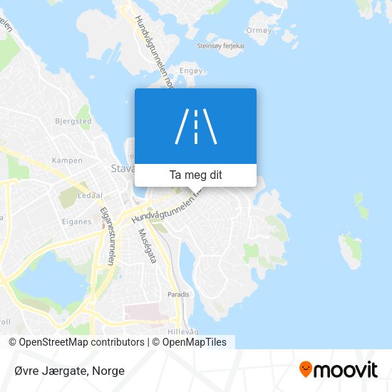 Øvre Jærgate kart