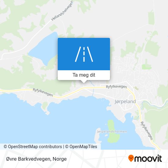 Øvre Barkvedvegen kart