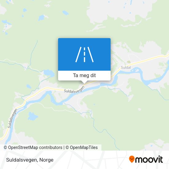 Suldalsvegen kart