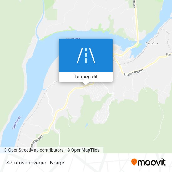 Sørumsandvegen kart