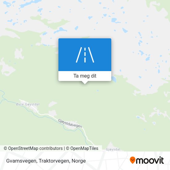 Gvamsvegen, Traktorvegen kart