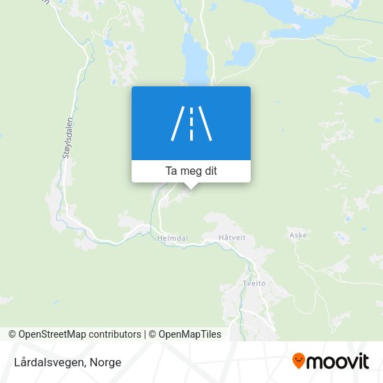 Lårdalsvegen kart