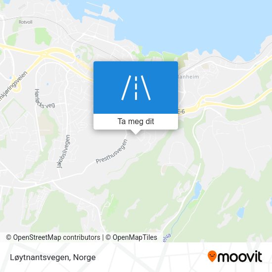 Løytnantsvegen kart