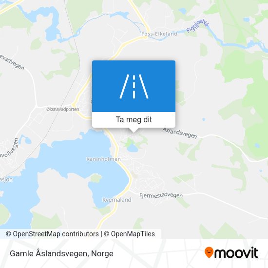 Gamle Åslandsvegen kart