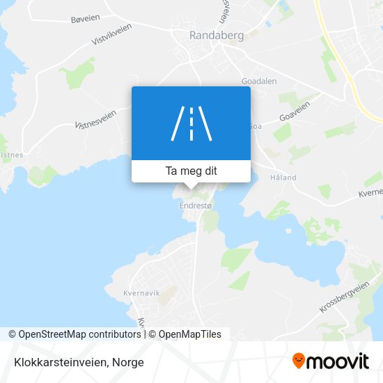 Klokkarsteinveien kart