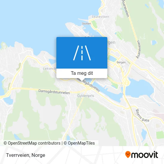 Tverrveien kart