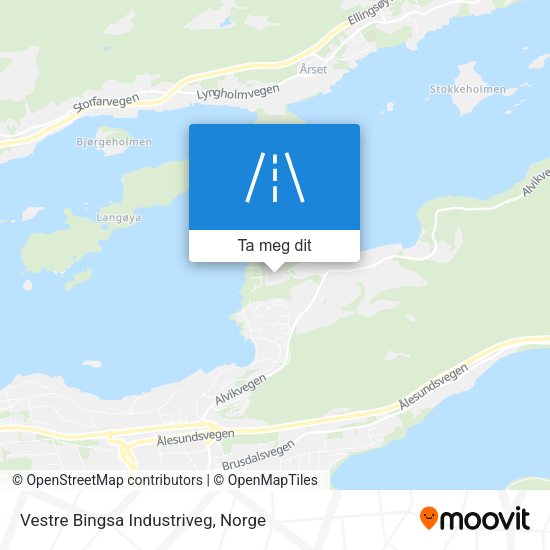 Vestre Bingsa Industriveg kart