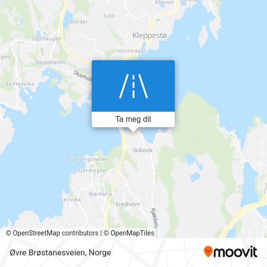 Øvre Brøstanesveien kart