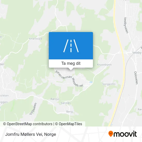 Jomfru Møllers Vei kart