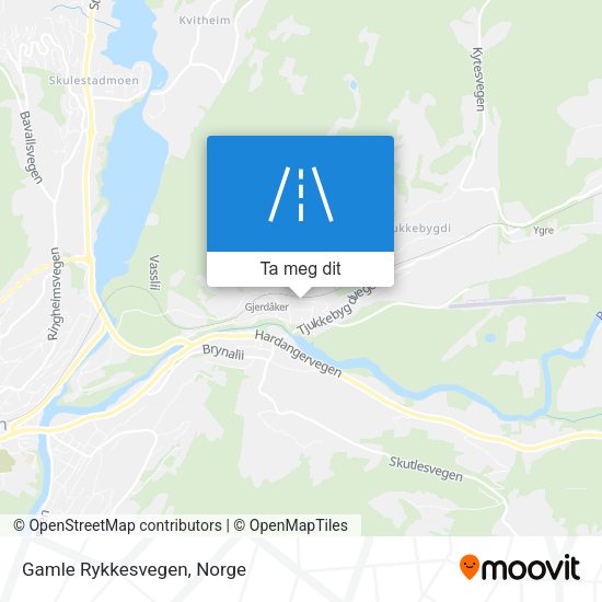Gamle Rykkesvegen kart