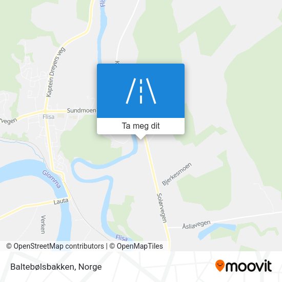 Baltebølsbakken kart