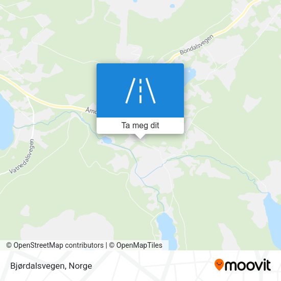 Bjørdalsvegen kart