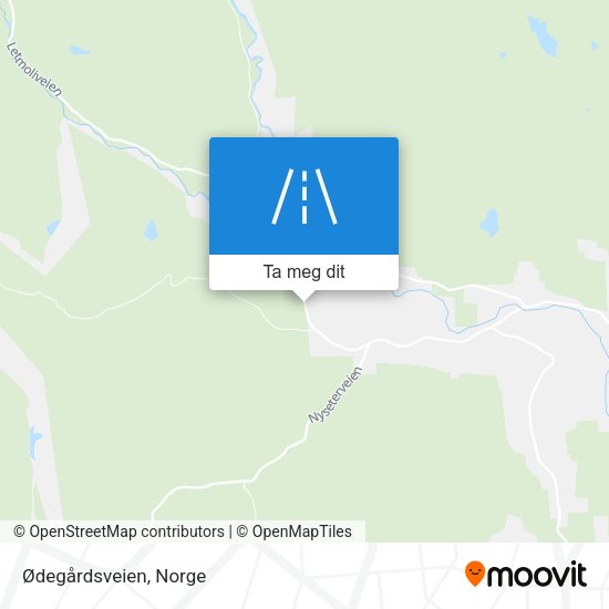 Ødegårdsveien kart