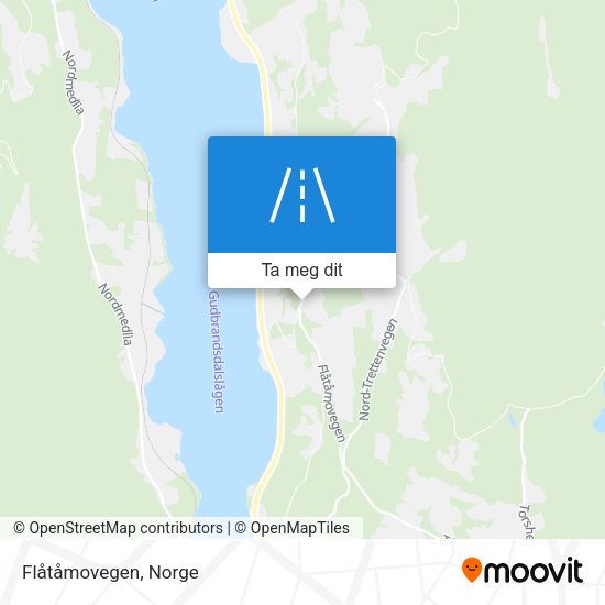 Flåtåmovegen kart