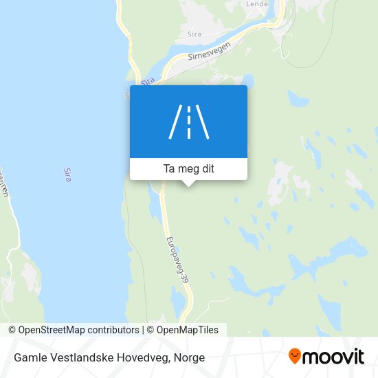 Gamle Vestlandske Hovedveg kart