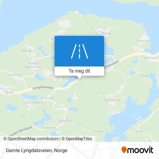 Gamle Lyngdalsveien kart