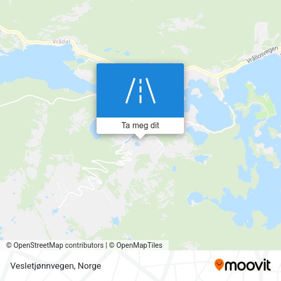 Vesletjønnvegen kart