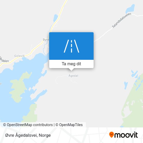 Øvre Ågedalsvei kart