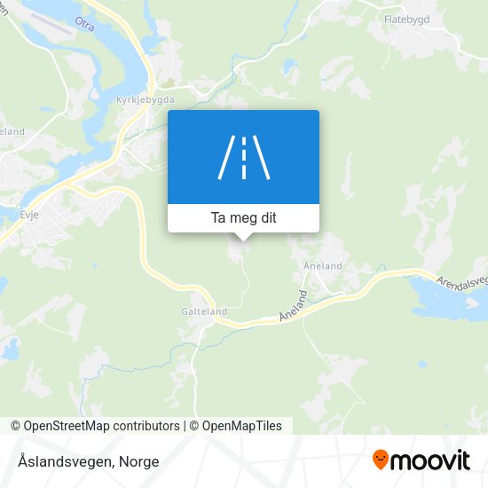 Åslandsvegen kart