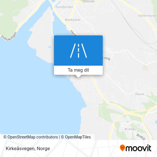Kirkeåsvegen kart