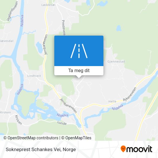 Sokneprest Schankes Vei kart