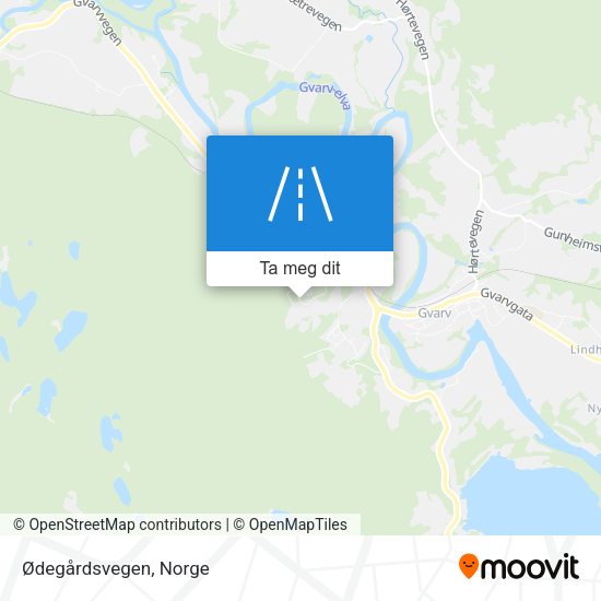 Ødegårdsvegen kart