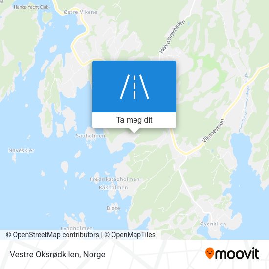 Vestre Oksrødkilen kart