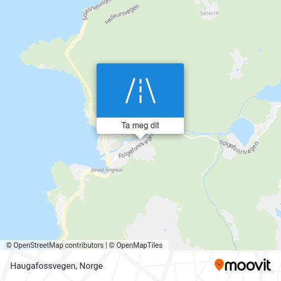 Haugafossvegen kart