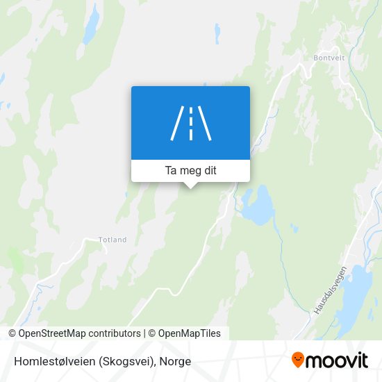 Homlestølveien (Skogsvei) kart