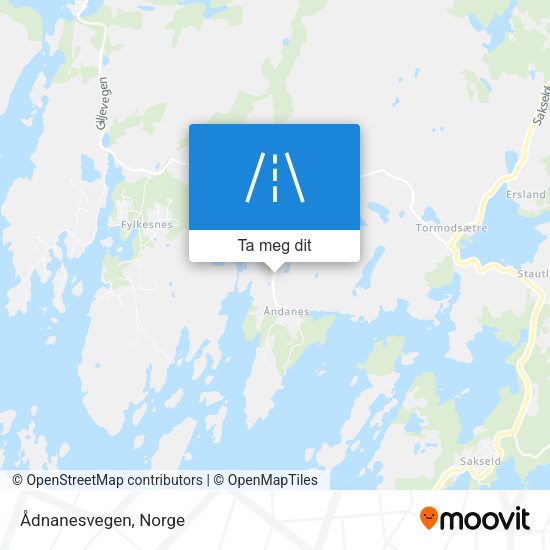 Ådnanesvegen kart
