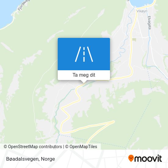 Bøadalsvegen kart
