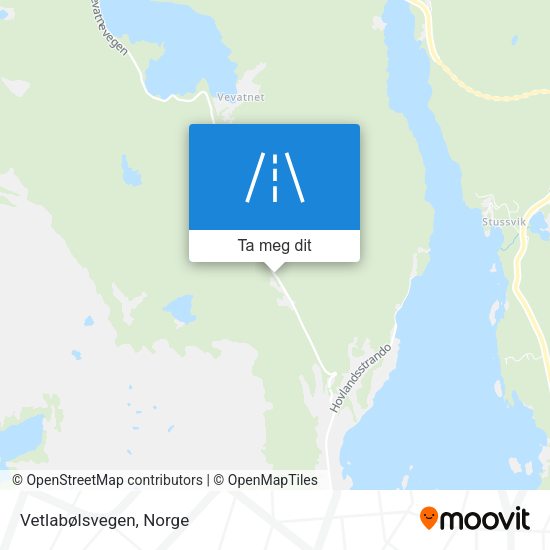 Vetlabølsvegen kart