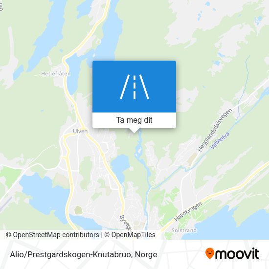 Alio/Prestgardskogen-Knutabruo kart