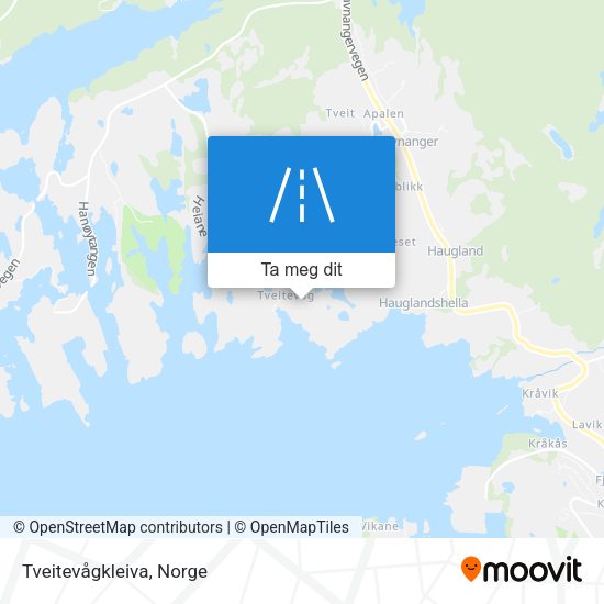 Tveitevågkleiva kart