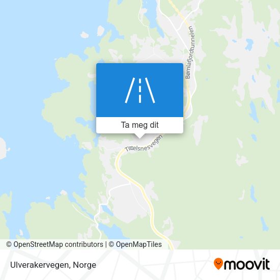 Ulverakervegen kart